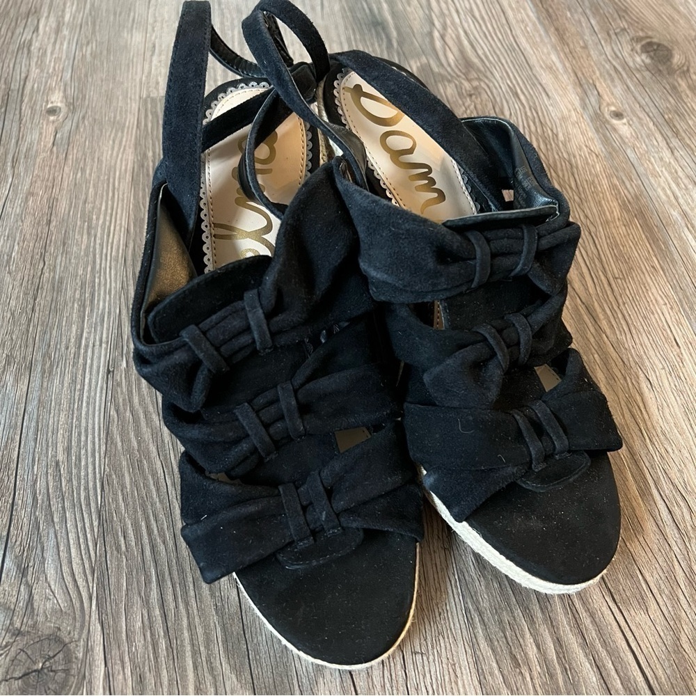 Nwot Sam Edelman Women's Awan Suede Espadrille Wedge Sandals Size 9.5 - Picture 3 of 6